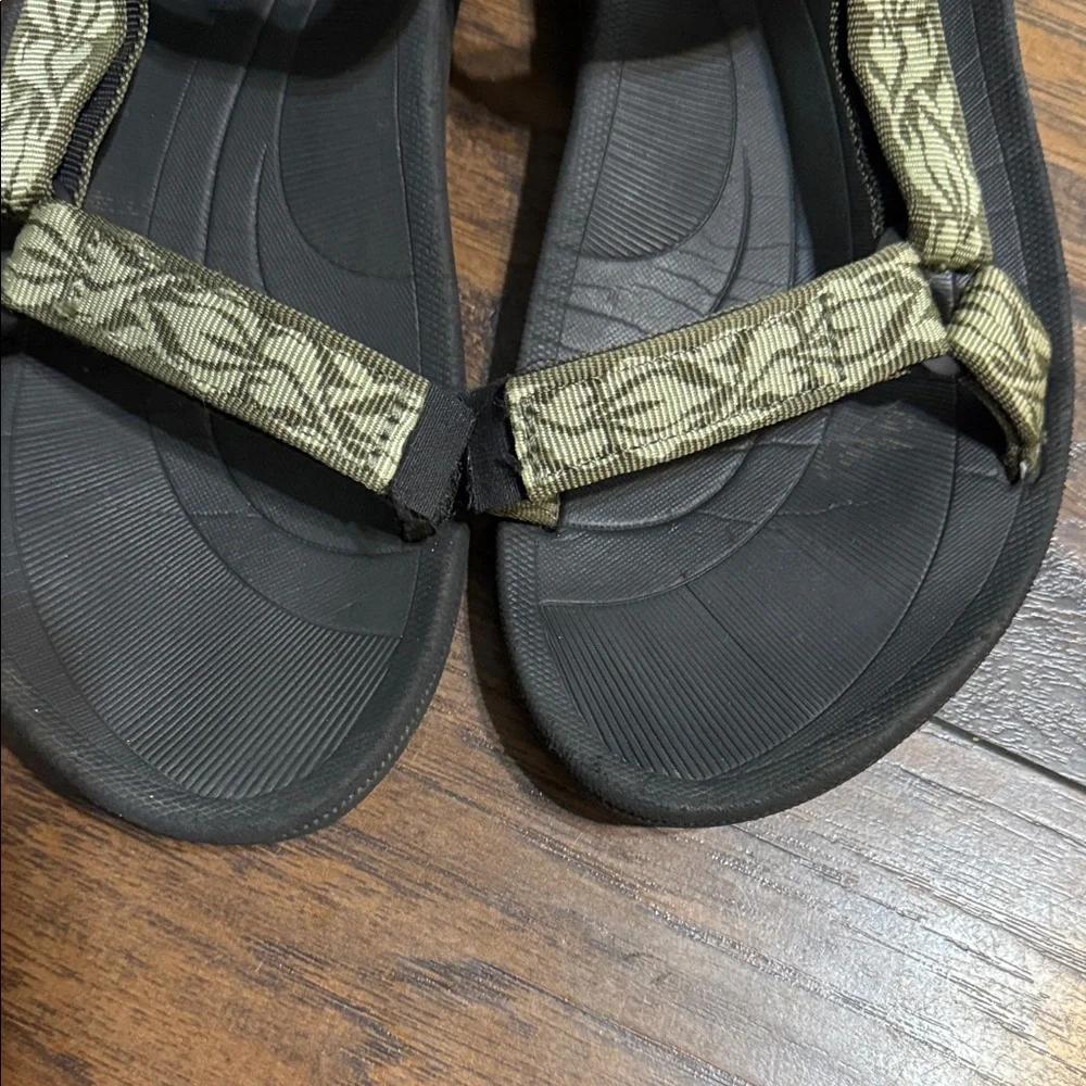 Teva Olive and Black Patterned Sandals